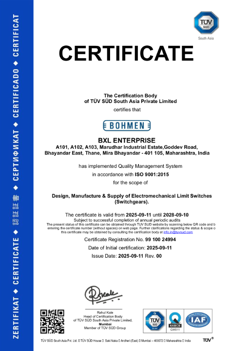 bohmen-iso certificate